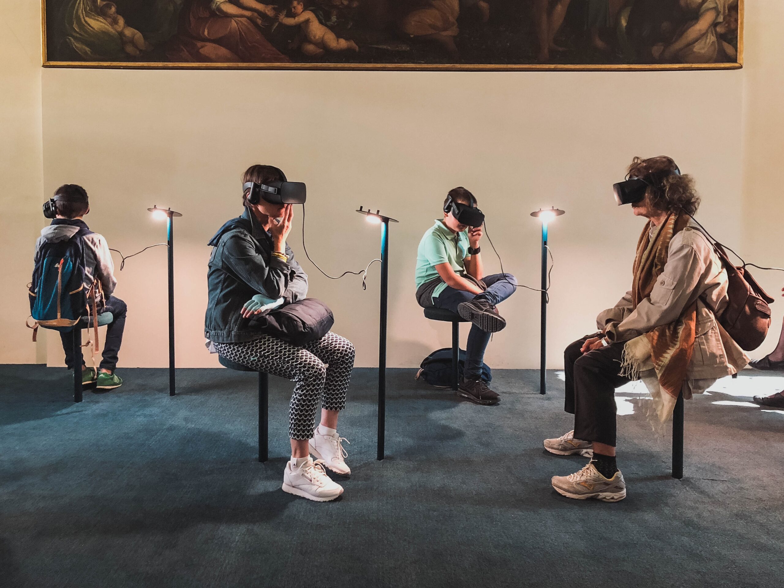 4 people using VR technology
